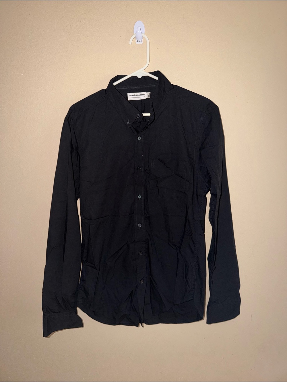 American Apparel Black Button-Down Lightweight Shirt